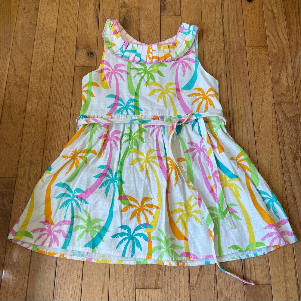 CWD KIDS MULTICOLORED NEON PALM TREE GRAPHIC DRESS SIZE 10/12 100% COTTON SUMMER